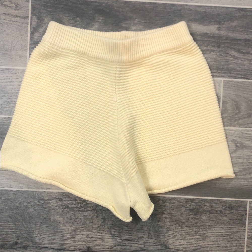 Princess Polly Yellow  Knit High-Waist Shorts